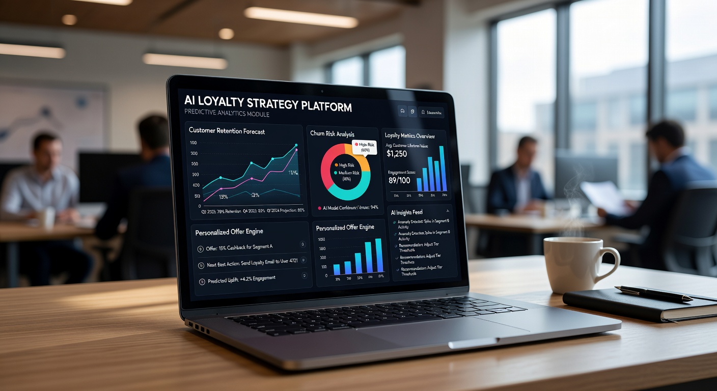 AI strategy visualization showing loyalty program optimization and personalization workflow