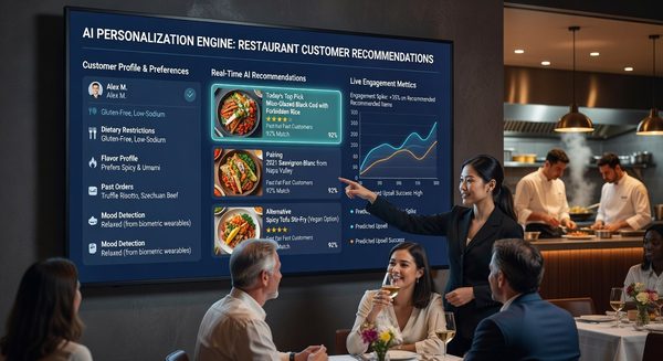 Restaurant app showing personalized offer recommendations powered by AI analytics