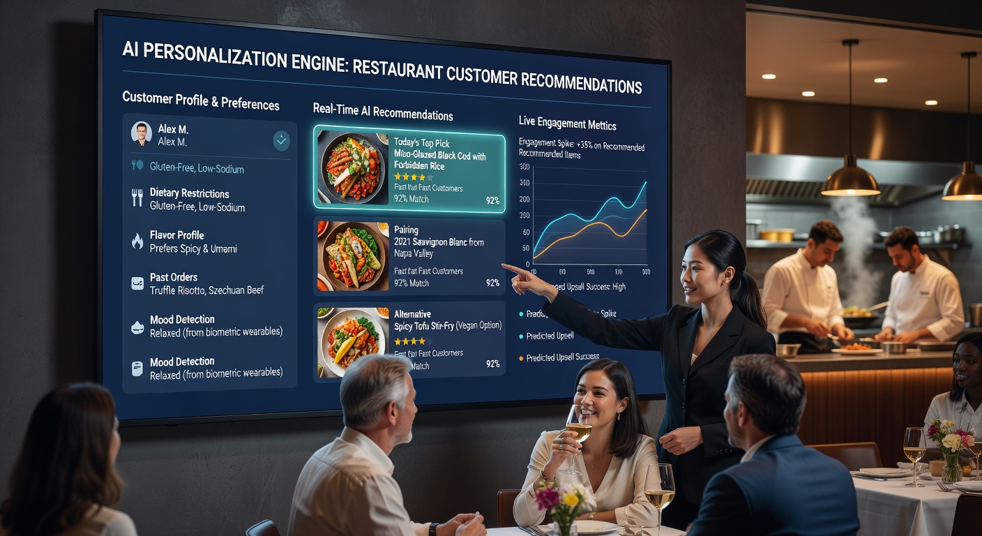 Restaurant app showing personalized offer recommendations powered by AI analytics