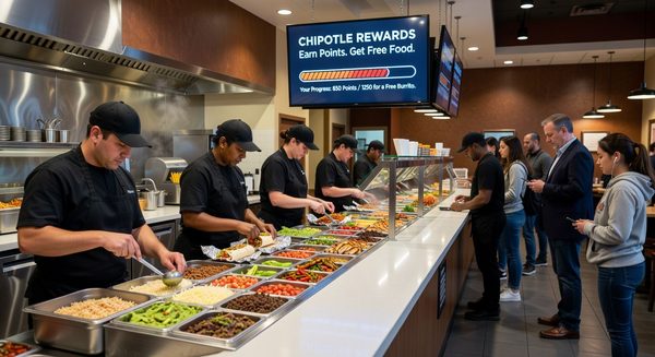 Fast casual restaurant mobile app showing loyalty points balance and reward progress