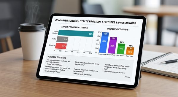 Consumer survey results showing loyalty program satisfaction and preference data