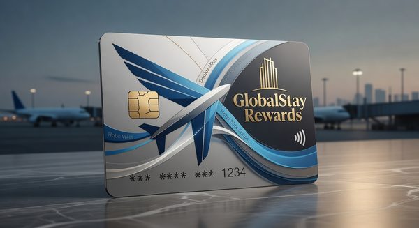 Travel rewards credit cards and airline hotel loyalty cards showing integrated points ecosystem