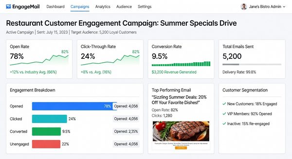 Email marketing automation workflow diagram for restaurant loyalty program