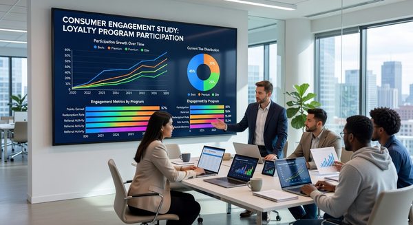 Loyalty program engagement funnel showing drop-off points from enrollment to active use