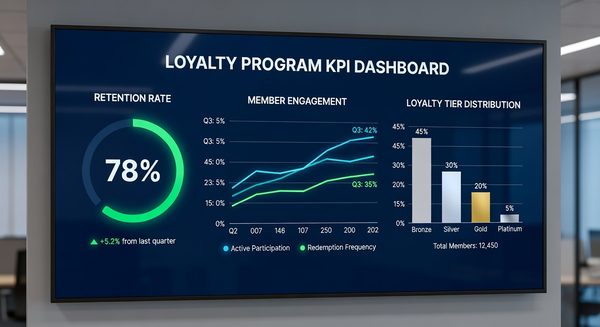 Loyalty program analytics dashboard showing KPI tracking and performance measurement