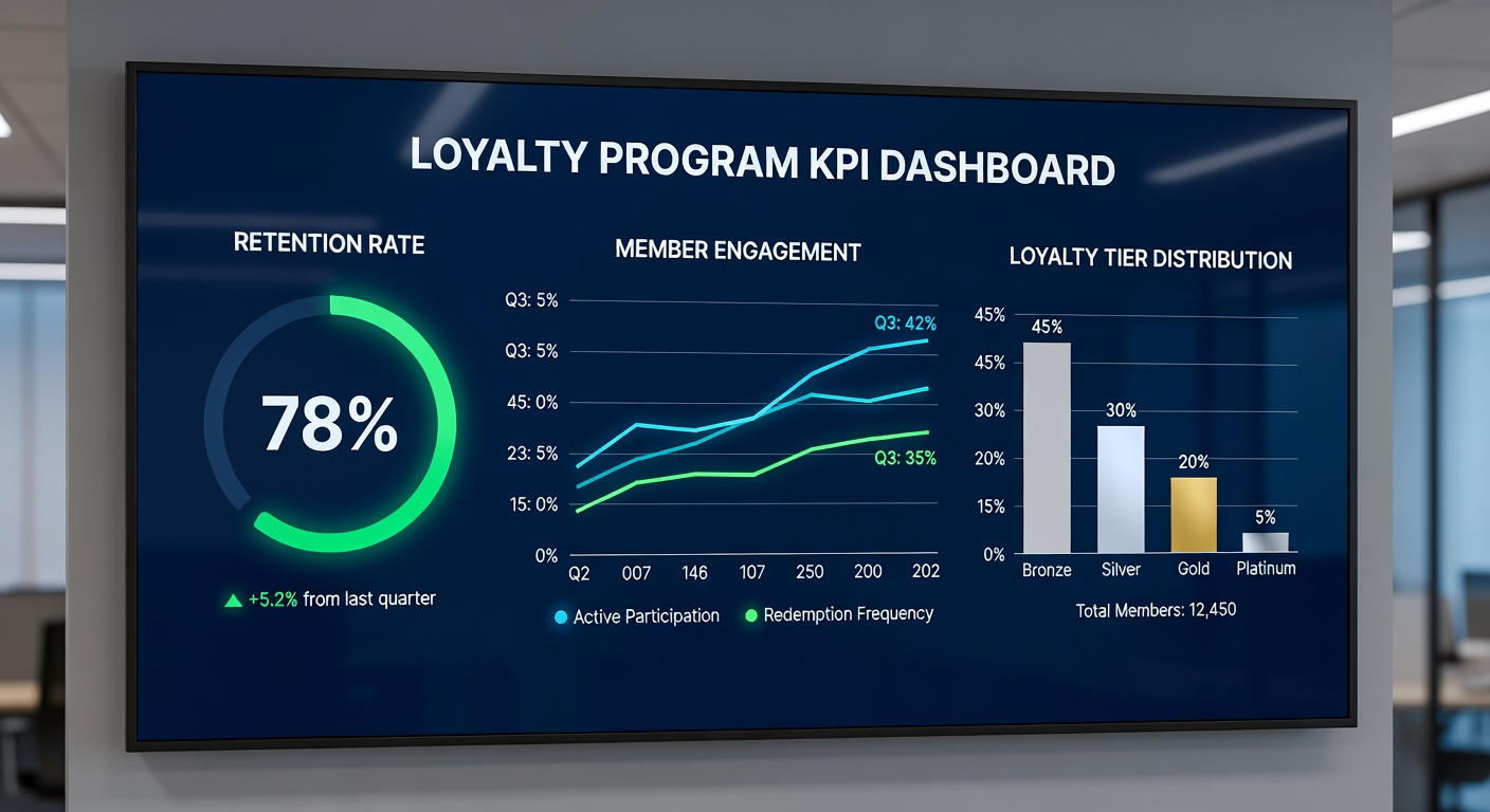 Loyalty program analytics dashboard showing KPI tracking and performance measurement