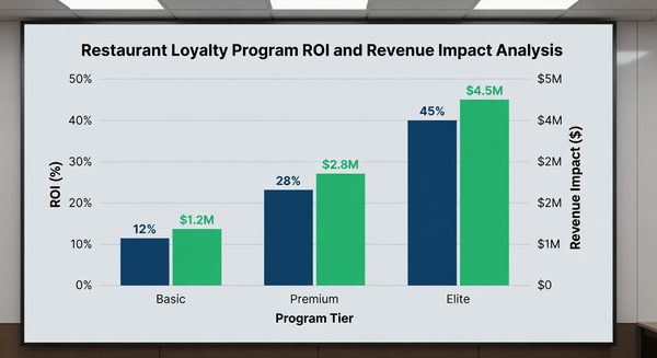 Restaurant analytics dashboard showing loyalty program performance metrics and revenue impact