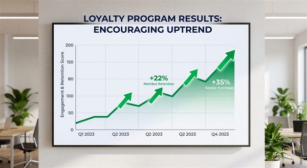 Positive trend line chart showing encouraging loyalty program results