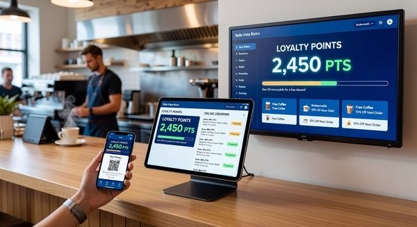 Restaurant loyalty app showing points earned from online order completion