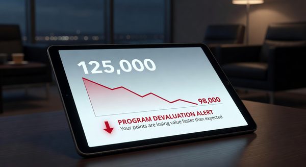 Airline and hotel points balance showing reduced redemption value concept