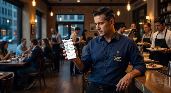 Person reading restaurant loyalty promotional text message on smartphone
