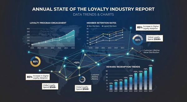 Loyalty program trend data visualization showing growth and engagement across program types