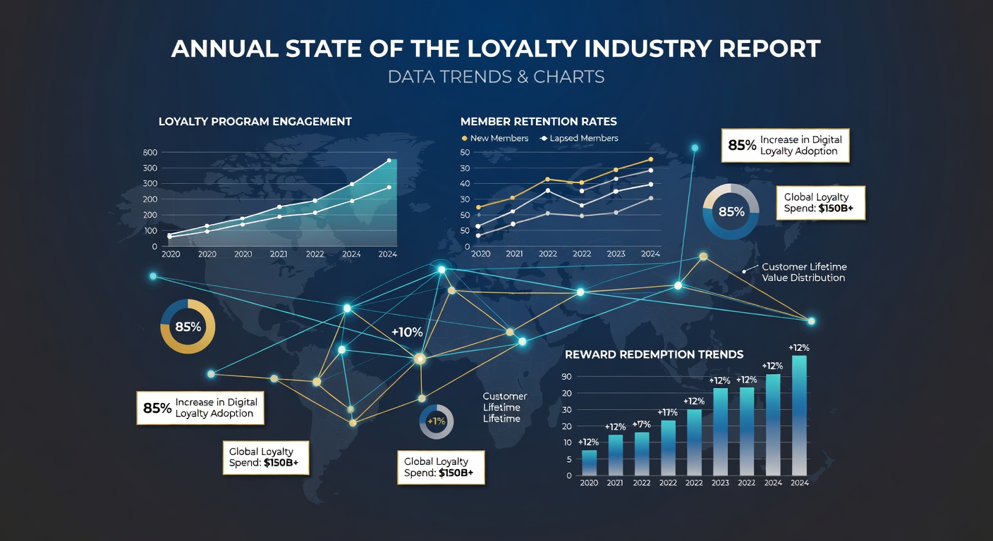 Loyalty program trend data visualization showing growth and engagement across program types